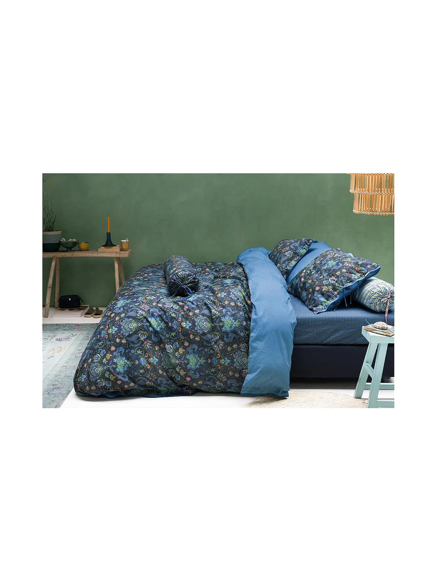 PIP STUDIO | Perkal Bettwäsche 2x  Kyoto Festival 70x90cm / 200x200cm Dark Blue | 